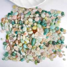 30G 50G 100G/包天然抛光水晶绿花玛瑙碎石樱花玛瑙碎片水晶工艺品鱼缸摆件家居装饰 - Green flower agate - 查看 6