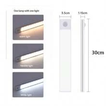 LED Cabinet Light Kitchen Lamp Ultra-Thin 30CM USB Rechargeable PIR Motion Sensor Closet Wardrobe Lamp Aluminum Night Light - Black - View 2