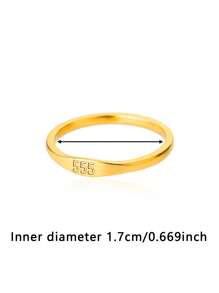 1 件金色天使数字戒指精致数字 111 222 333 444 555 666 777 888 999 指环 18K 镀金不锈钢戒指幸运数字珠宝时尚配饰 - 金黃色 - 查看 14