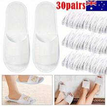 Convenient 30 - Pair Set Of Open - Toe Disposable Slippers For Quick Guest Needs In Spa, Hotel, Home - White - View 6