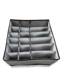 Underwear Organization Box: Keep Your Clothes Organized And Accessible! Compact, With Adjustable Dividers And A Stylish Design To Make Your Routine Easier - Xám - Xem 1