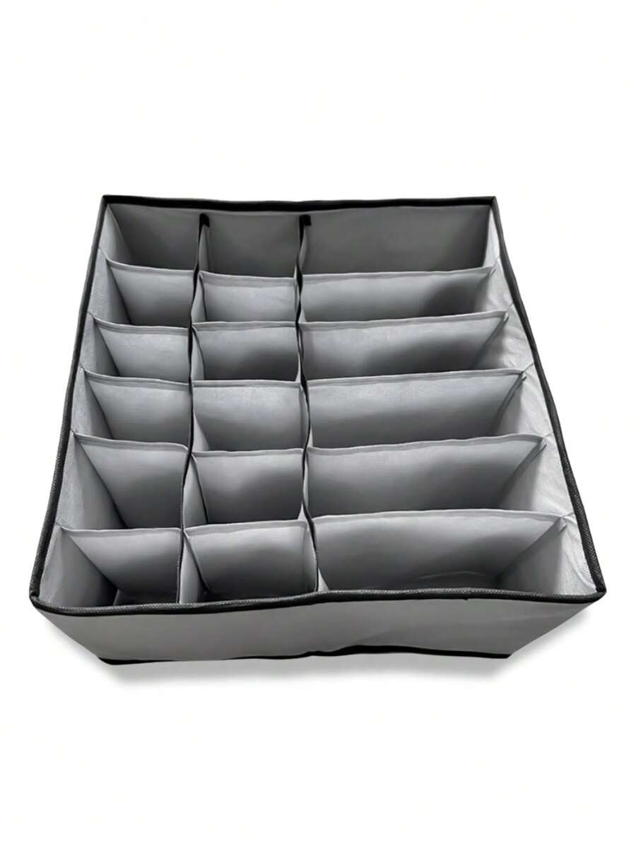 Underwear Organization Box: Keep Your Clothes Organized And Accessible! Compact, With Adjustable Dividers And A Stylish Design To Make Your Routine Easier - Xám - Xem 1