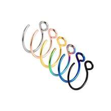 SENLANSP Set de 6 clips/anillos nasales simples de acero inoxidable sin perforación, regalo perfecto de joyería nasal para fiestas y festivales