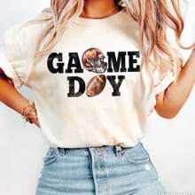 Fall Football Shirt, Gameday Football Shirt, Girly Football Shirt, Cute Football Tee, Football Season Mom Gift, Retro Football Season Tee - White - View 1