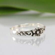 1 pieza Anillo de moda de señora con diseño bohemio vintage de flores y enredaderas, adecuado para uso diario, fiesta, celebración, regalo del Día de San Valentín