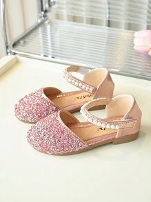 2025 Spring New Kids Crystal Princess Shoes, Girls' Soft Bottom Fashion Dress Shoes - Pink - View 3