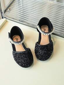 2025春季新款儿童水晶公主鞋，女童软底时尚礼服鞋 - 黑色 - 查看 6