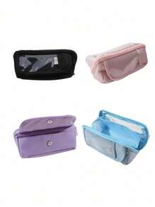 1Pc﻿ Large Capacity Pencil Case With A Magnetic Clasp For Office Stationery And Desk Storage - Multicolor - View 7