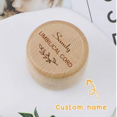 1PC Hộp gỗ đựng tóc thai nhi/dây rốn tùy chỉnh có tên cho bé trai và bé gái Hộp đựng quà tặng lễ rửa tội khắc tên, Quà tặng lễ rửa tội cho bé trai và bé gái