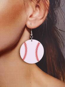 1 Pair Fashionable Sports Elements (Football, Soccer, Baseball, Basketball) Decor Earrings, Simple Design For Women Daily Wear, Ideal Gift - Multicolor - View 3