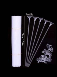 10/20/30/50 件塑料气球固定扣和固定棒，派对用简约透明气球架