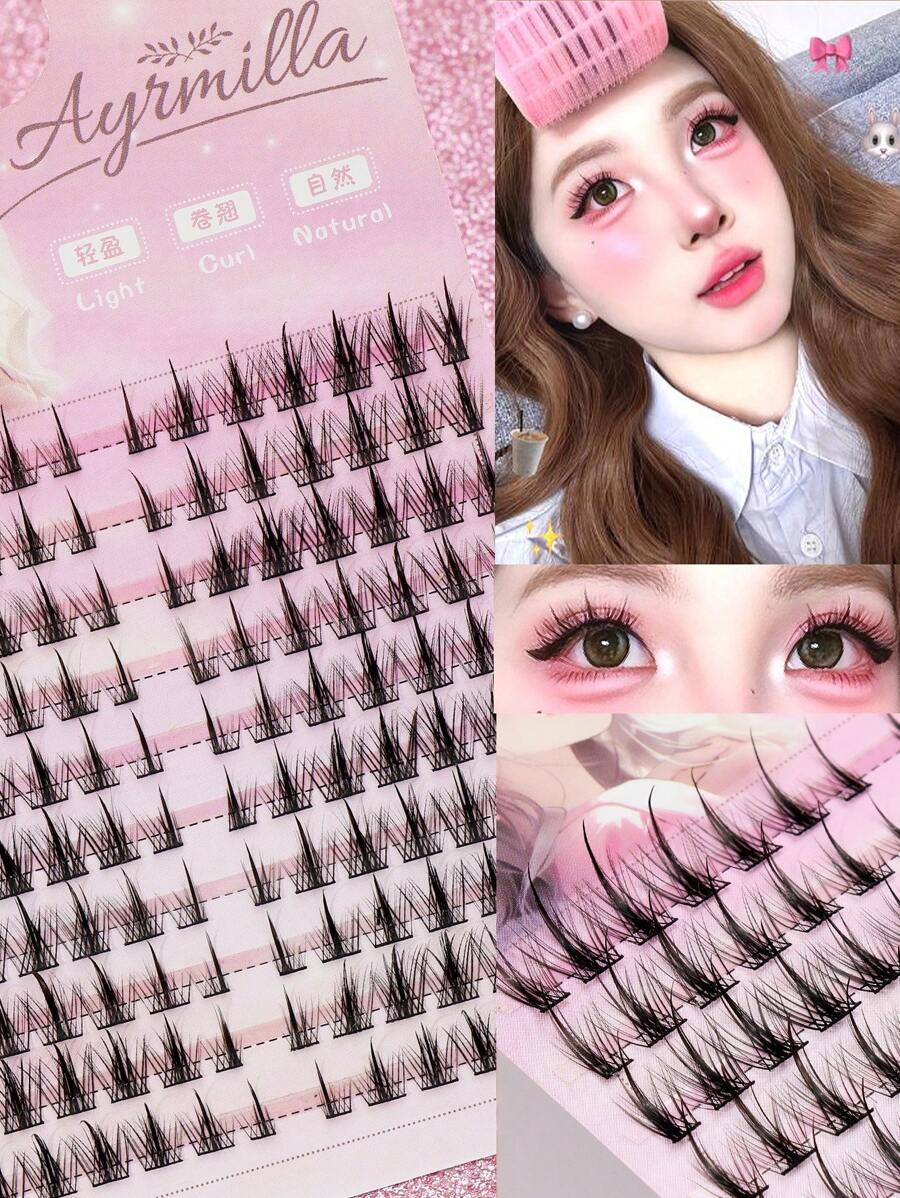 AYRMILLA New Single Cluster 5-16mm, 10 Rows, 140 Clusters, C-Curve Natural Large Capacity Tower Point Cross False Eyelashes, Party Role-Playing, Wedding And Club Festival Daily Work Meetings False Eyelashes Fluffy, Soft, Messy, Dramatic 5D Mink Fur, Multi-Layer Black Short Thick Loose False Eyelashes Black Light Color And Slender Eyelash Beauty, Comfortable And Durable Curly Eyelashes Cross Handmade Manufacturer Wholesale Accessory Set Cartoon Eyelashes Fox Cartoon Eyelashes - C - Xem 1