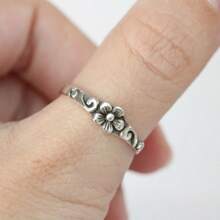 1 pieza Anillo de moda de señora con diseño bohemio vintage de flores y enredaderas, adecuado para uso diario, fiesta, celebración, regalo del Día de San Valentín