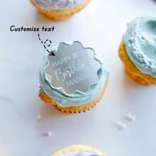 1Pc Custom Name Happy Birthday Cupcake Topper, Personalized Wood Or Acrylic Cupcake Topper, Mirrored Acrylic Cupcake Toppers For DIY Cupcake Decorations And Baking Decoration Supplies - Multicolor - View 1