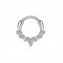 BESTEEL 1PC 16G Septum Clicker Inel din oțel inoxidabil 316L Septum Inel CZ Opal Cartilage Helix Tragus Hoop Cercei Daith Segment cu balamale Clicker Inel Zirconiu Inele pentru nas Cerc 10MM Bijuterii piercing nas