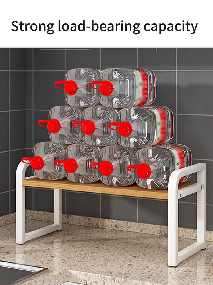 Half-Tier Countertop Storage Rack, Suitable For Bathroom, Vanity, Desk, Tabletop Organizer (Black/White), Home Goods, Bathroom Accessories, Birthday Decor, New Year Gift, Valentine's Day Gift - Multicolor - View 6