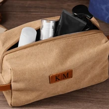 1pc Customized Men's PU Toiletry Bag, Travel Bag, Groomsman Shaving Kit Bag, Makeup Bag, Team Building/Party Wash Bag, Storage Bag, Valentine's Day For Holiday/ Vacation, For Outdoors/Outings/Travel/Hiking/Stadium/Sports/Climbing, For Business/Commute/Work/Office - Multicolor - View 7