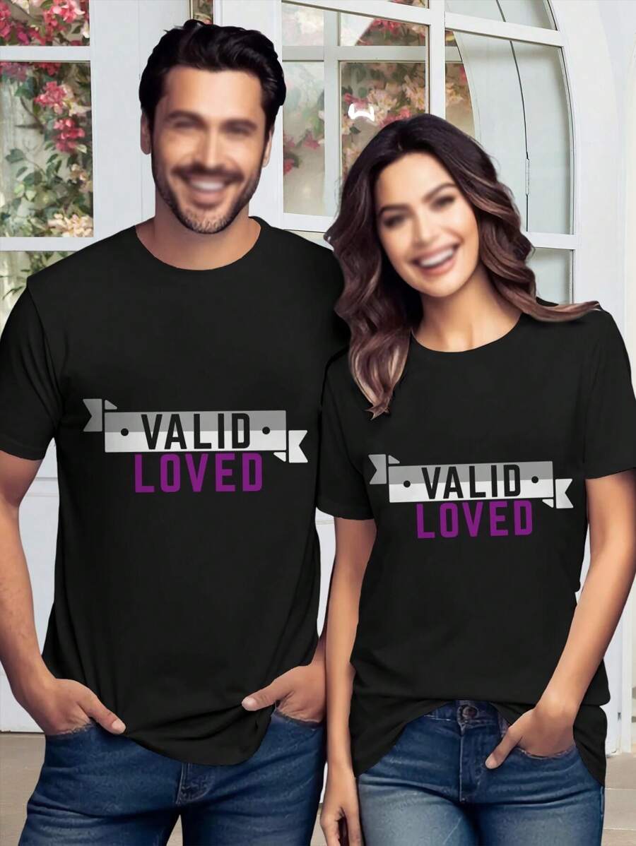 Asexual Pride Valentine's Day T-Shirt Beautiful Valid Loved Ladies Tee