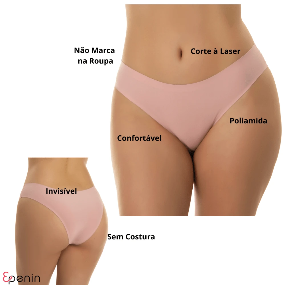 Invisible Seamless Panties Thong Laser Cut Non-Marking Comfortable Women's Lingerie - 藕粉色 - 查看 1