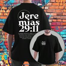 Oversized T-Shirt Bible Text Kingdom Of God Christian Fashion Jesus Christ Jere Mias 29:11 - 黑色 - 查看 1