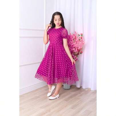 vestido tule poá infantil godê