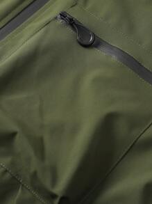 Chaqueta suave con capucha y cordón para hombre, con impresión de letra, resistente al viento y al agua, informal y deportiva con bolsillos delanteros, uso versátil diario, best-seller.