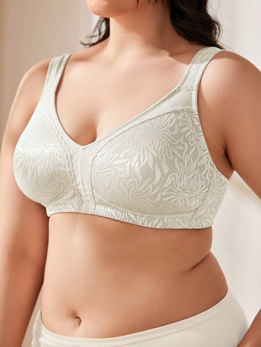 WINGSLOVE Plus Size Wireless Soft Cup Bra - Comfortable Full Coverage Bra With Wide Straps, Ideal For Everyday Wear