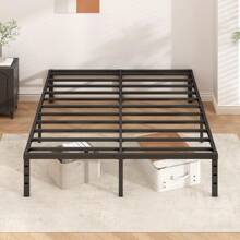 Estructura de cama de plataforma metálica de 18 pulgadas de altura, sin necesidad de caja de resortes, cama individual con tablas de soporte resistentes y de gran durabilidad, fácil de ensamblar, color negro - 12 PULGADAS - Ver 5