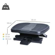 HOMCOM Footrest Adjustable Height & Angle 0-30 Degree For Better Posture At Office Black - Black - View 3