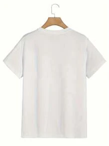 Plus Size Men's Casual Sports Short Sleeve Summer T-Shirt, Boyfriend Gift, PLUS SIZE - 白色 - 查看 2