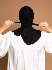 1 Phụ kiện Abaya cho nữ, mặt nạ Balaclava trơn có dây rút, băng đô co giãn thoáng khí, khăn xếp, mũ bandana, đa chức năng cho cuộc sống hàng ngày, thể thao, yoga, thể dục và thời trang cho trang phục - màu đen - Xem 4