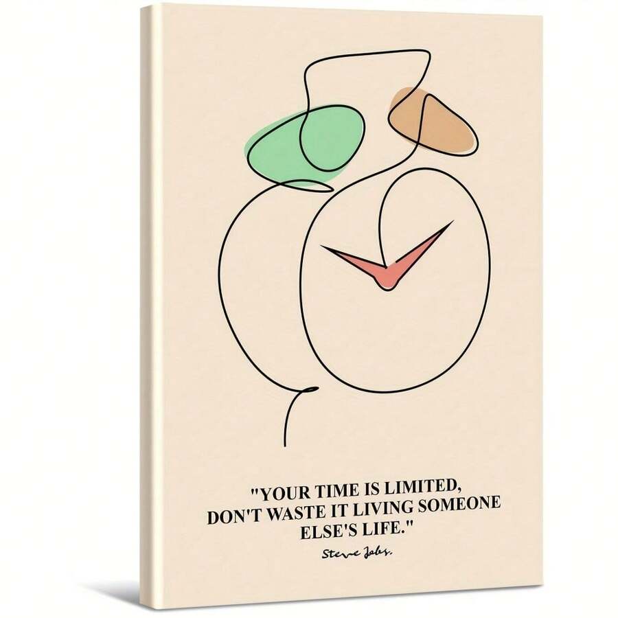 Steve Jobs Quote About Time And Life. Large Wooden Framed Wall Art Home Decor Canvas Painting- For Bedroom, Bathroom, Living Room, Office, Kitchen, Holiday Gift- 1pc