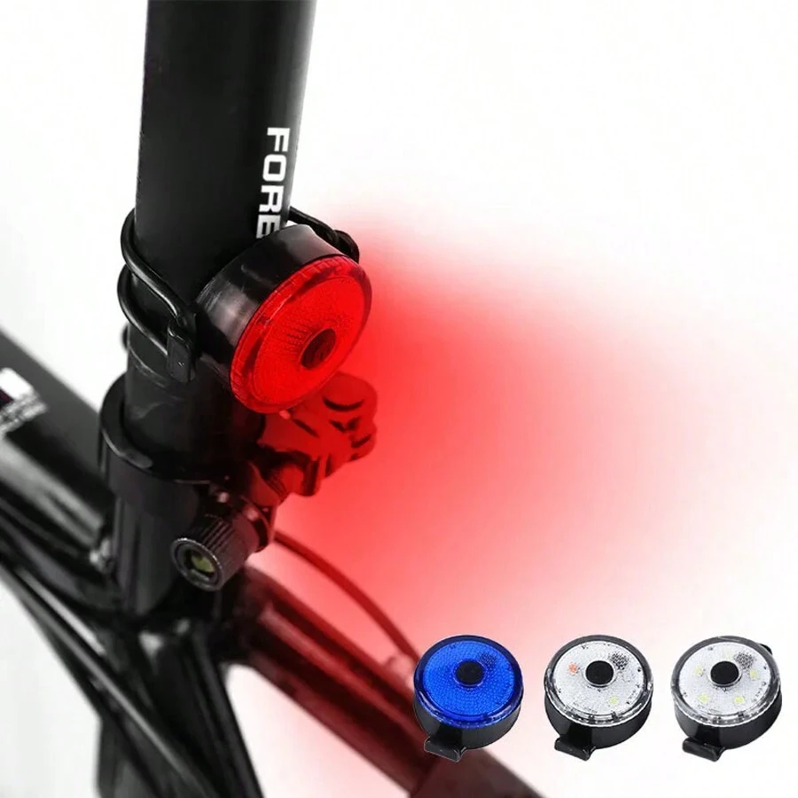 Led Lamps Bicycle Taillight Colorful Light Changing Bike Outdoor Riding Flashing Light Warning Cycling Safety Lights Flashlight - Round Bicycle Light - View 1
