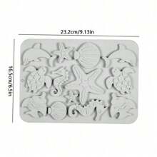 优雅海洋主题 3D 硅胶模具，适用于巧克力、糖果和软糖 - 完美的婚礼 DIY 蛋糕装饰工具