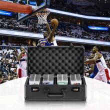 Graded Card Storage Box, 4 Or 5 Slots, Graded Sports Cards Holder Carrying Case With Key Or Coded Lock Foam Dividers, For 96-162 PSA Graded Cards, 68-115 BGS Cards, 76-130 SGC Cards, 348-428 Top Loaders Or 999+ Loose Cards - 4 Slots, Coded Lock, for 108 PSA - 查看 1