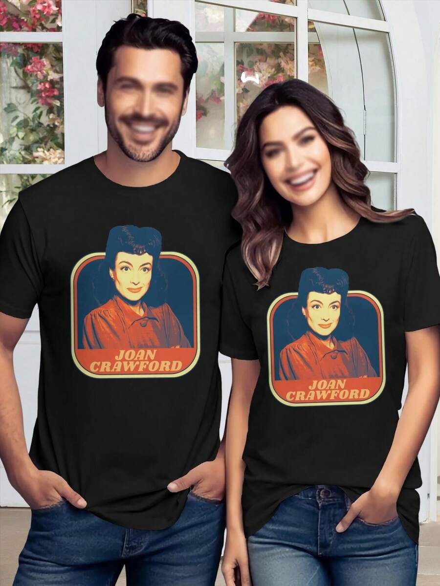 Lovers T-Shirts Joan Crawford Vintage Retro Tee For Women - Classic Movie Star Style