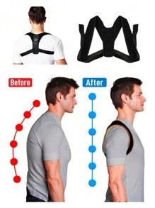 Corrector De Postura, Alineador De Espalda, Soporte De Espalda Con Tirantes, Ajustable Para Mejorar La Postura. - Negro - Ver 2