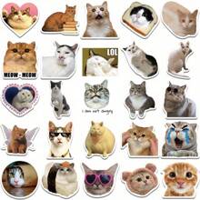 50 张/包可爱小猫表情包美学贴纸，卡通趣味美学贴纸包，适用于剪贴簿、密封标签、文具、卡片、信封、吉他、节日礼物、青年派对、奖励和激励 - 黑色 - 查看 4