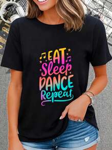 100% Cotton Eat Sleep Dance Repeat Dancing Boys Girls Funny Dancer Gifts T-Shirt