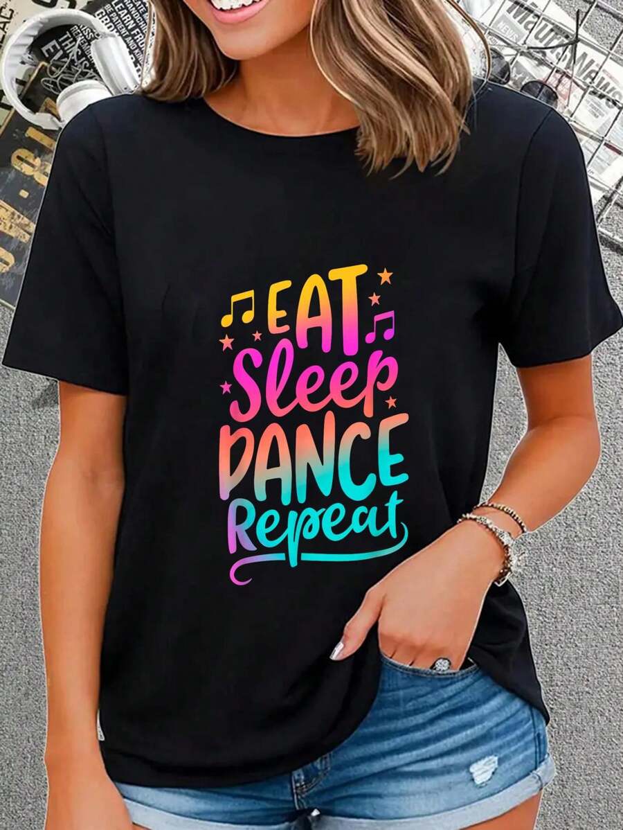 100% Cotton Eat Sleep Dance Repeat Dancing Boys Girls Funny Dancer Gifts T-Shirt