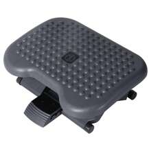 HOMCOM Footrest Adjustable Height & Angle Tilting Platform Home Office Foot Rest Charcoal Grey - Grey - View 2
