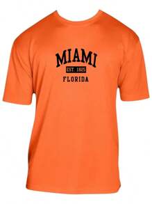Playera Miami Florida 100% Poliester Bombay - Naranja - Ver 2