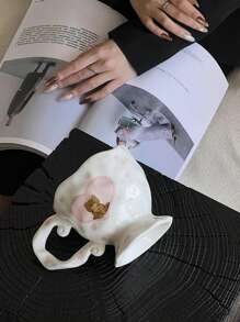 Cốc sứ vẽ tay dễ thương 400ml - Món quà Valentine hoàn hảo cho bạn gái, lựa chọn lý tưởng cho mùa tựu trường. - trắng - Xem 3