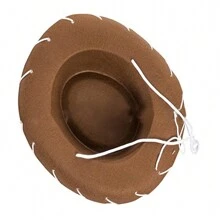 Small Size Western Cowboy Hat, Essential For Parties, Costume Parties, And Masquerades - Khaki - View 4