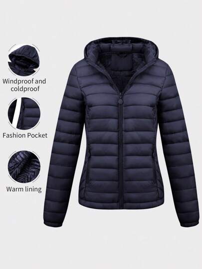Risissida Women's Minimalist Outdoor Jacket, Suitable For Autumn, With Hood And Pockets, Suitable For Commuting And Casual Wear, Women's Winter Coat Elegant