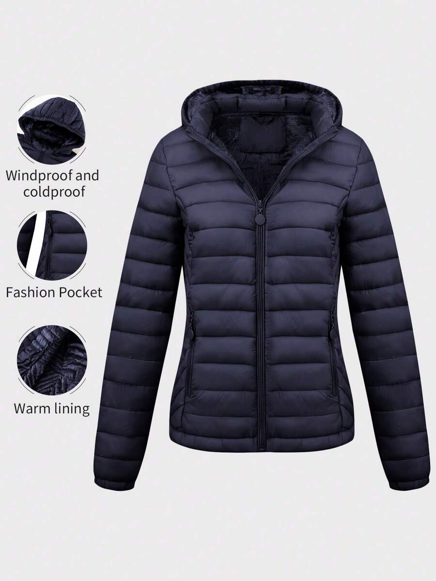Chaqueta minimalista para mujer Risissida para exteriores en otoño, con capucha y bolsillos, adecuada para ir al trabajo y abrigo de invierno de ocio para mujeres