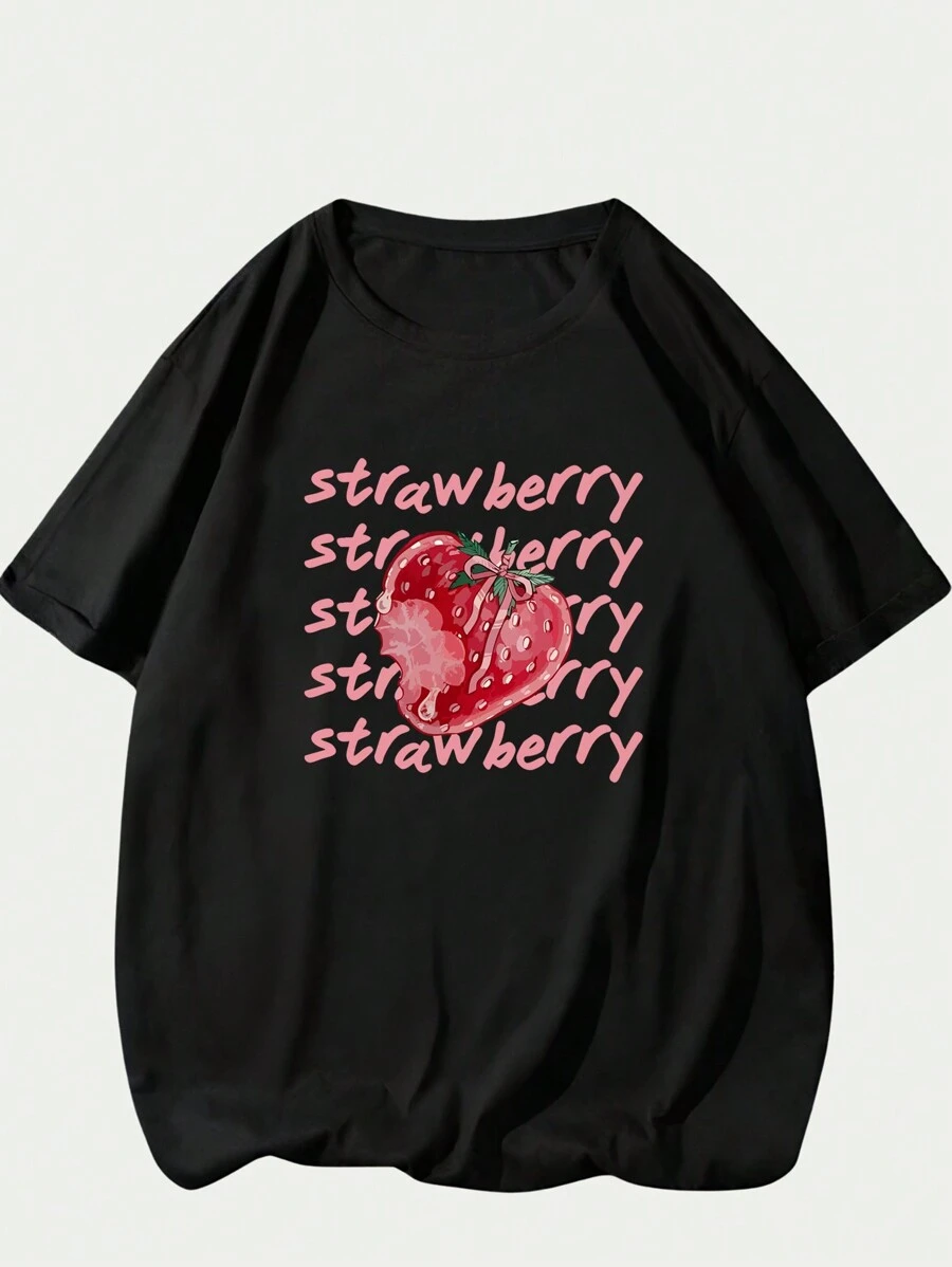 Men's Cotton T-Shirt Cartoon Style Breathable Elegant Blouse