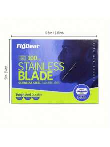 100 piezas de cuchillas de afeitar de doble filo ultra afiladas de platino - de acero inoxidable de alta calidad, aptas para recortar el bigote y la barba - Plateado - Ver 5