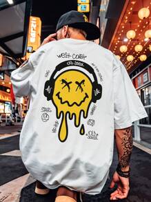 Oversized Streetwear Smile Old School T-Shirt REF 7089 VEST NERD - trắng - Xem 1