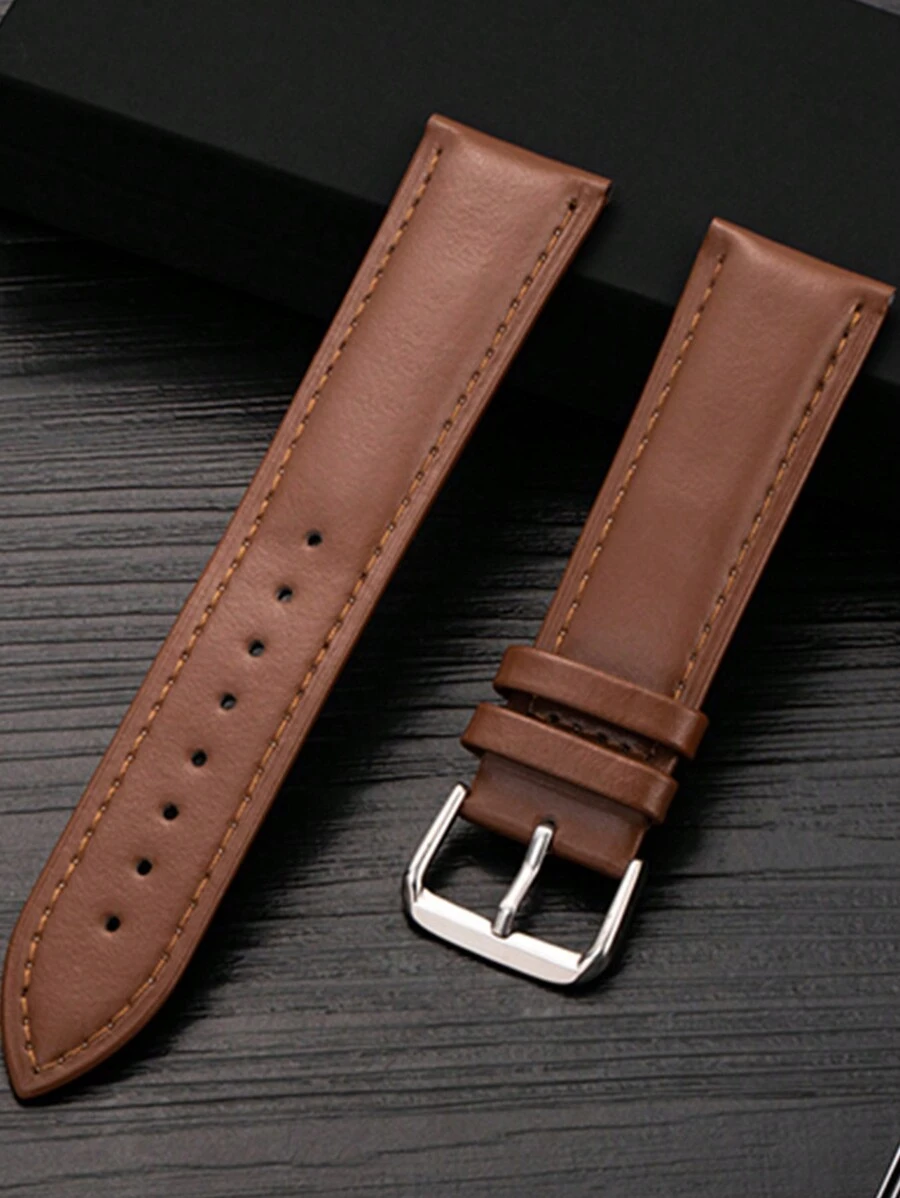 1件中性款 18mm/20mm/22mm 時尚棕色軟 PU 皮革手錶錶帶,相容 Galaxy Watch 7/6/5/4 40mm/44mm,時尚智慧手錶錶帶,相容 Galaxy Watch 3 41mm/45mm,適用於 Watch GT2 46mm Classic 黑色錶帶,適用於 2/2S - 棕色 - 查看 1